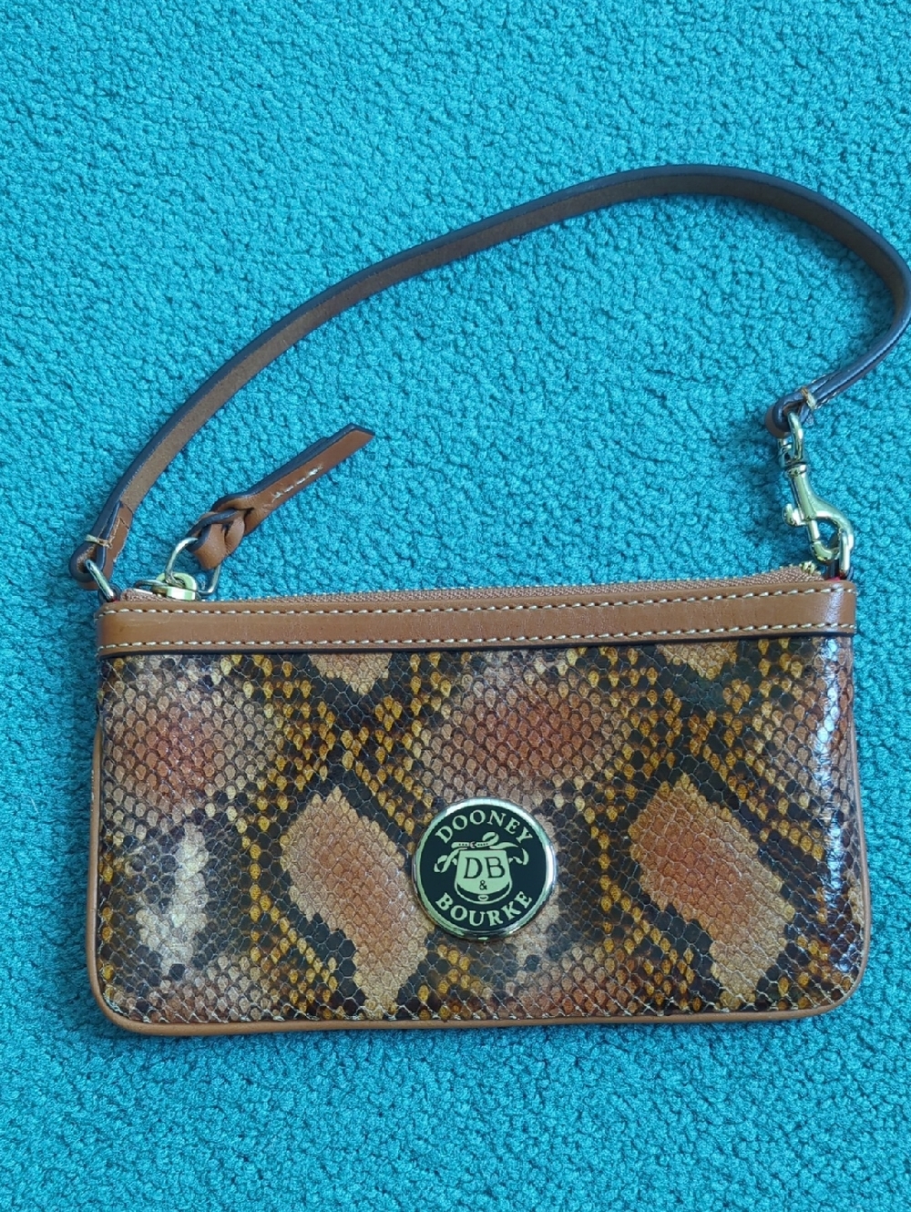 Dooney And Bourke Brown Python Wristlet